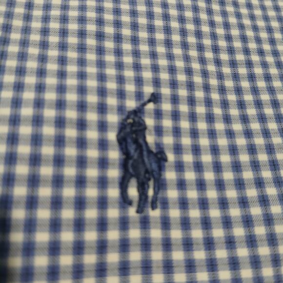Ralph Lauren Men's XL Blake 100% 2-ply Cotton Blue Check LS Button-Up/Down Shirt - Picture 3 of 12